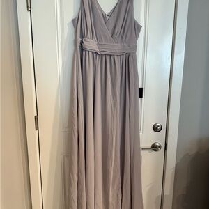 Lulus Thoughts of Hue Light Grey Surplice Maxi Dress BRAND NEW WITH TAGS